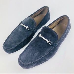 Hugo Boss Suede Navy Blue Loafers size 13